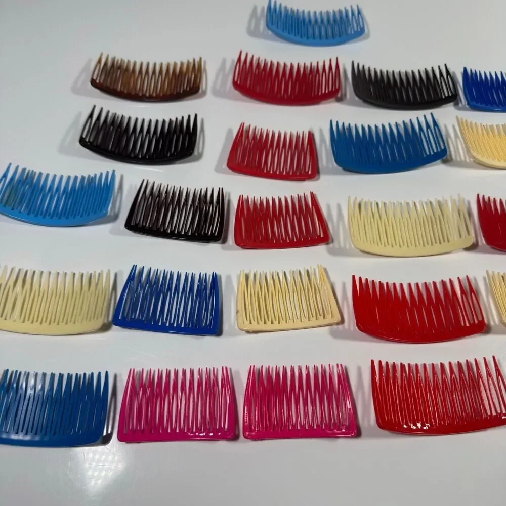 Vtg Goody USA Hair Combs Lot Plastic Side Tuck Clips Pastel Solid Retro 80s 90s